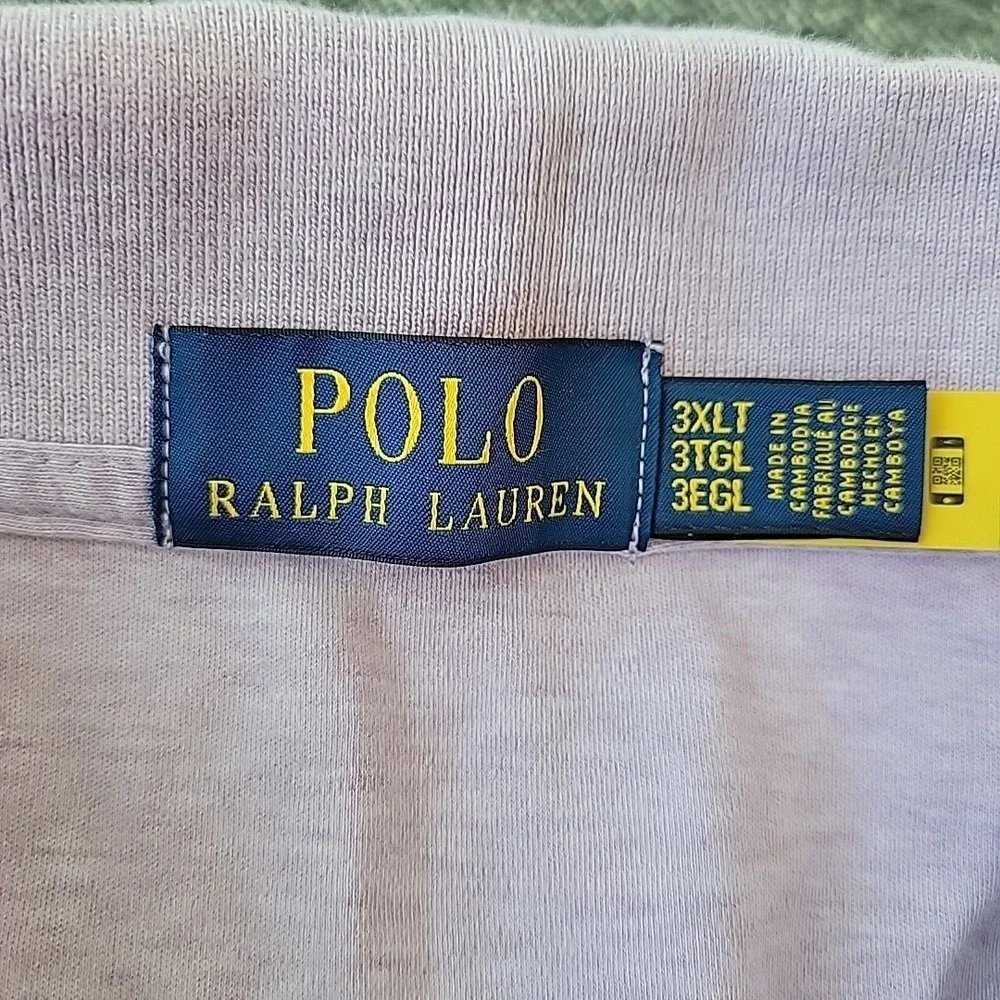 Polo Ralph Lauren Polo‎ Shirt Men's 3XLT Tall Purple Pique Cotton Pony Logo Golf